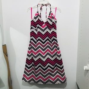 H&M Pink and Purple Chevron Pattern Halter Neck